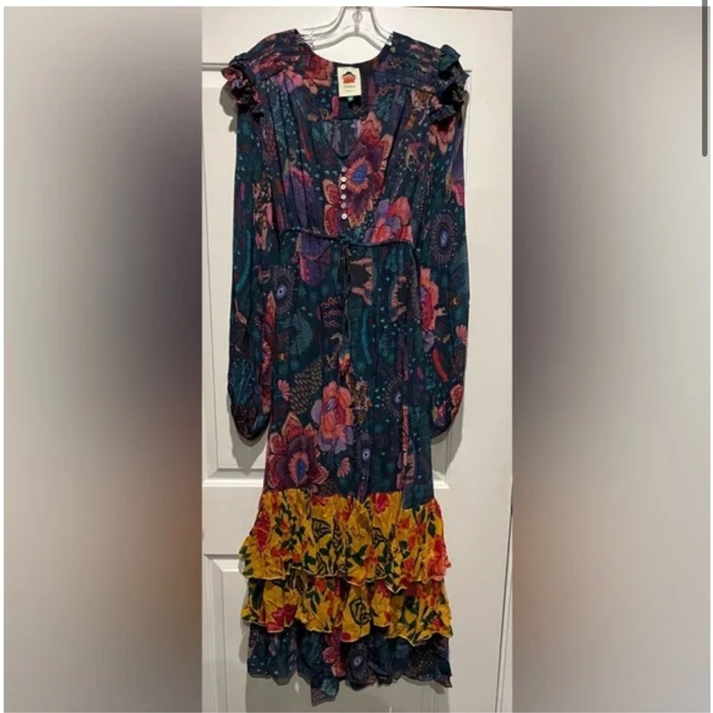 Farm Rio Long-sleeve Maxi Dress Size M